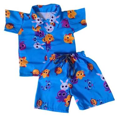 Imagem de Roupa Bolofofos Menino festa Conjunto Infantil Bolofofo, 1 ano, Azul r