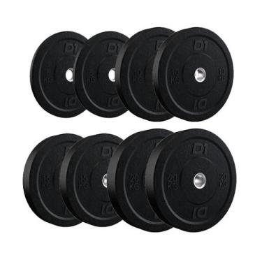 Imagem de Kit Anilha Bumper Hi Temp All Black 100kg - D1Fitness