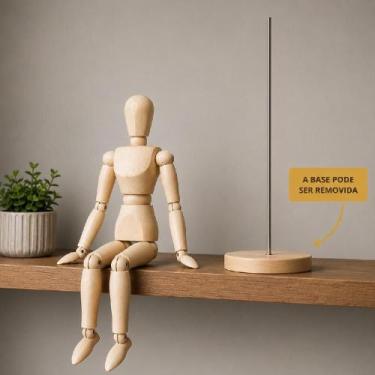 Imagem de Boneco De Madeira 30cm Articulado Decorativo Para Croqui - Yeet
