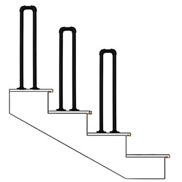 Imagem de Pkfinrd Kit de suporte de trilho de corrimão industrial para escada dentro e fora corrimãos de escada balaústres escadas, grades de entrada, escadas, entrada de casa (tamanho 45 cm (1,5 pés)
