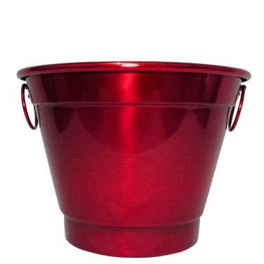 Imagem de Balde De Gelo E Cerveja Térmico Em Alumínio 6,5L Vermelho