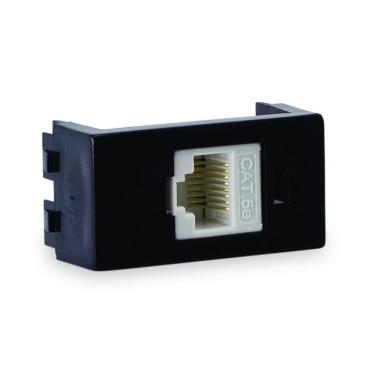 Imagem de Módulo Tomada Rede Rj-45 Preto Forceline
