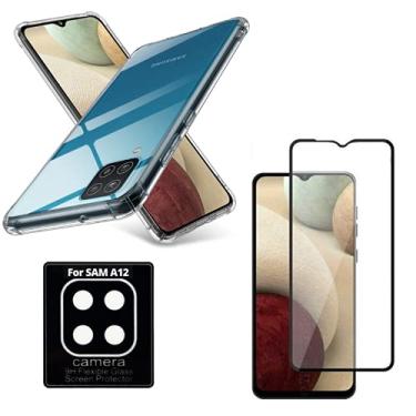 Imagem de Capa Capinha Antishock + Película 9D Nano Blindada + Película Câmera Compatível Samsung Galaxy A12