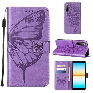 Imagem de For Sony 10 IV Embossed Butterfly Leather Phone Case