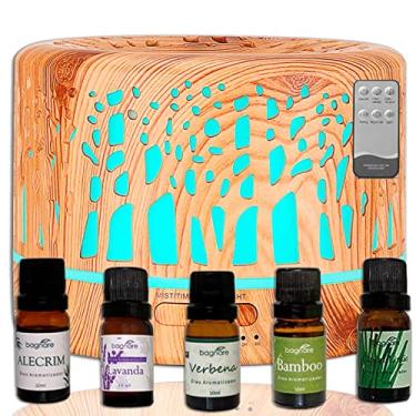 Imagem de Umidificador De Ar Ultrassônico Led Abajur Difusor Controle Remoto com 5 Essencias