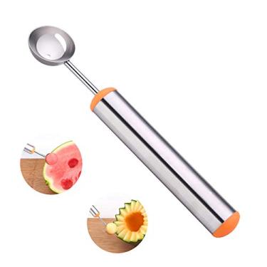 Imagem de ROARINGWILD Fruit Spoon Ice Cream Scoop Stainless Steel Multi-Function Cooking Spoon Fruit Carving Tool Watermelon Dragon Fruit Sculpture Cooking Utensils Kitchen Gadget