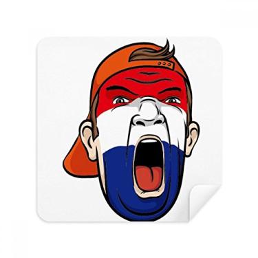 Imagem de Máscara facial da bandeira da Holanda para maquiagem com cabeça de grito para óculos limpador de tela de tecido de camurça pacote com 2