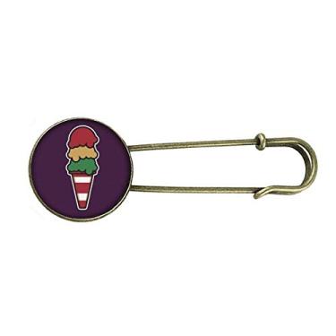 Imagem de Três camadas sabor doce sorvete retrô broche de metal clipe jóias
