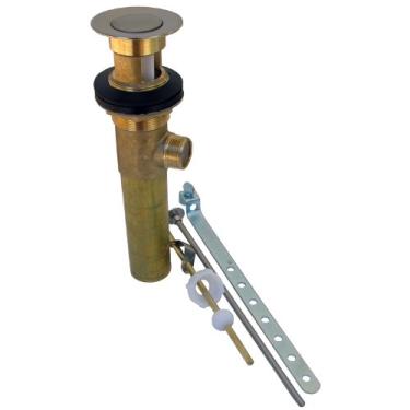 Imagem de LASCO Conjunto de ralo de banheiro de latão 03-4627 com peça traseira de 3,8 cm, acabamento em níquel acetinado