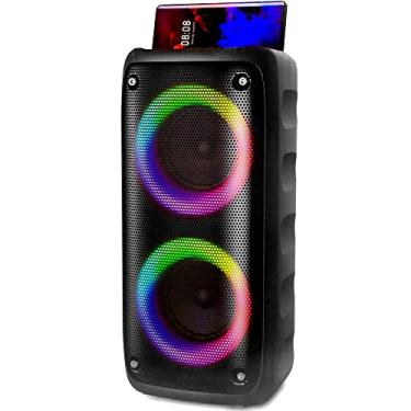 Imagem de Caixa De Som Bluetooth Potente Portátil Caixa Grande karaoke Entrada Para Microfone Led Usb Caixinha de Som Potente