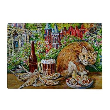 Imagem de ColourLife Quebra-cabeça de arte presente para adultos, adolescentes, pintando gatos e cidade, jogos de quebra-cabeça de madeira, 1000 peças, multicolorido