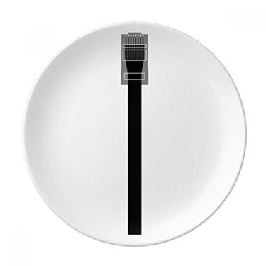 Imagem de Cabo de Internet preto padrão placa decorativa de porcelana salver louça de jantar