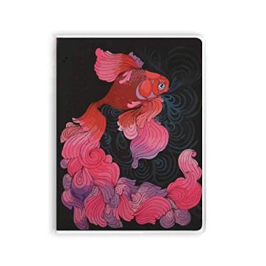 Imagem de Diário de capa macia Cyprinoid para caderno com cauda vermelha rosa roxa