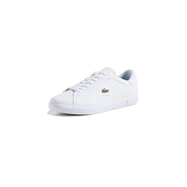 Imagem de Lacoste Tênis masculino Powercourt, Crocodilo branco/verde, 38