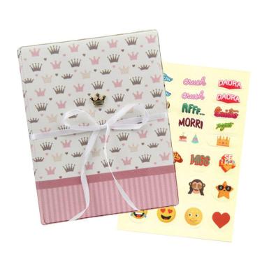 Imagem de Album de 500 fotos 10x15 Princesa com laço Rosa + ADESIVO