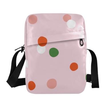 Imagem de Bolsa mensageiro masculina para escola bolsa transversal feminina rosa ponto minimalista, Colorido., 1 size