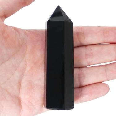 Imagem de Varinha de cristal obsidiana - 1 peça 7,1 cm - 7,9 cm varinhas de cristal obsidiana natural, cristal de cura e pedras, torre de pedra obsidiana natural, embalagem de caixa de presente