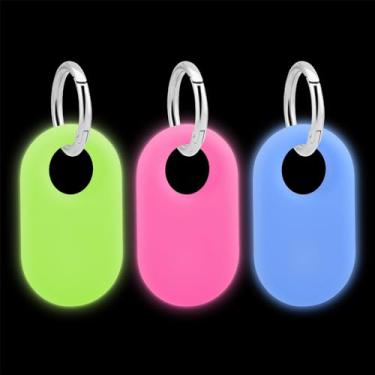 Imagem de JCMOYUTY SmartTag2 Capa de silicone para Samsung Smart Tag 2 2023 pacote com 3 suportes verde rosa azul manga brilha no escuro