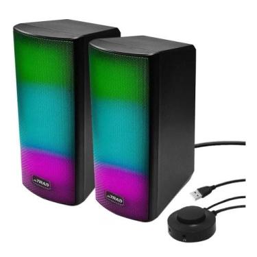 Imagem de Caixa De Som Bluetooth Cartão Sd Usb Para Pc Notebook e Celular Rgb - 