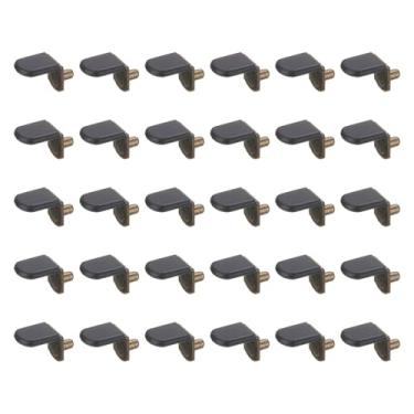 Imagem de HARFINGTON 40 peças de suporte de prateleira 5 mm/0,2" com manga de borracha pinos de aço com pino de prateleira clipes de prateleira para móveis estante de livros guarda-roupa armário de cozinha,