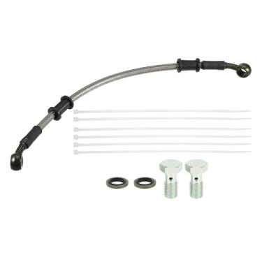 Imagem de uxcell 1 conjunto de mangueira de linha de embreagem ou freio hidráulico de motocicleta de 30 cm 1 pé universal para motocicleta Dirt Bike ATV Moped Scooter com parafusos