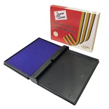 Imagem de Almofada Para Carimbo Plástica Kit C/ 6 Azul - Japan Stamp