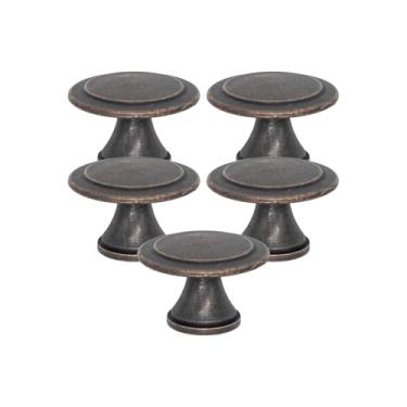 Imagem de Puxador Colonial Ponto Furo Único Gaveta Armário Retrô Conjunto de 5 (Bronze Envelhecido)