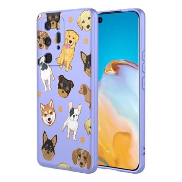 Imagem de KOARWVC Capa de telefone para Huawei P40 Pro, ELS-NX9, ELS-N04, ELS-AN00, ELS-TN00, capa fofa com design de padrão de gato, capa protetora fina de TPU macio para celular Huawei P40 Pro Purple Dog