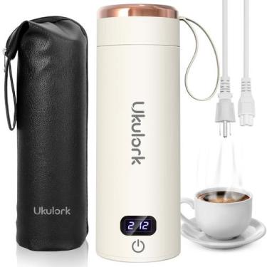 Imagem de Chaleira elétrica de viagem Ukulork portátil 380mL 304 inoxidável