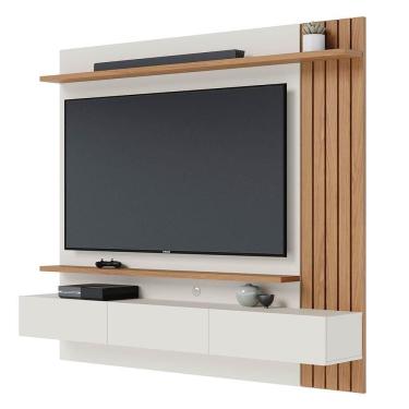 Imagem de Painel Home Suspenso Para 70 Pol. 180cm Buriti C05 Off White Matte-freijó - Mpozenato