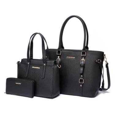 Imagem de Conjunto de bolsas Montana West, carteira de couro para mulheres
