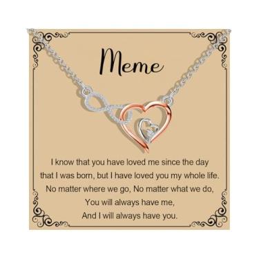 Imagem de MAOFAED Colar de coração infinito para avó, apelidos da vovó, mercadoria do Dia das Mães, Metal, Sem Pedra Preciosa