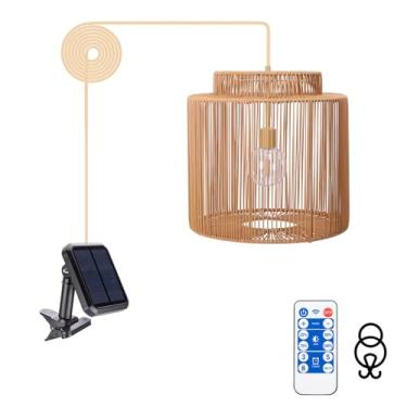 Imagem de Wonder Solar Luminária Pendente Para Áreas Externas, Lustre Com Controle Remoto, À Prova D'Água E Regulável, Varanda, Pátio, Gazebo, Jardim, Decoração De Quintal
