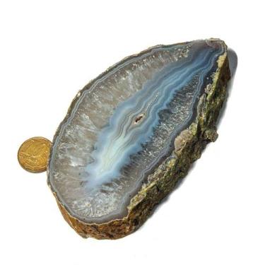 Imagem de 01 Chapa de Ágata Pedra Natural 200 a 300g 12 a 13cm Tipo B - Cristais