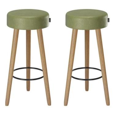 Imagem de Kit 2 Banquetas Alta Londres Banco 70cm para balcão Bar Cozinha Gourme