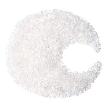 Imagem de ZHIYUXI 450 g de cristal de quartzo transparente decorações de aquário em massa pedras de aquário pedras de enchimento de vaso de cascalho pedras cristais para fabricação de velas kit de bruxa cascalho para plantas suprimentos de terrário de areia de quartzo