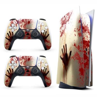 Imagem de Skin Sticker for Game Console 5 Cover - Bloody Hand, compatível com edição de disco e edição digital (não Slim Ver) - 2 capas de controle e capa de console - sem bolhas, proteção total, removível