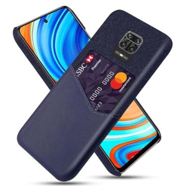 Imagem de Capa para Xiaomi Redmi Note 9 PRO,Tela e tampa de couro PU,Antideslizante,360°cobertura completa à prova de choque com 1 slot de cartão atrás,Prevenção de queda-Blue