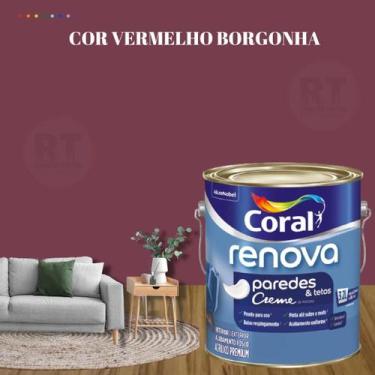 Imagem de Tinta Para Parede Acrílica Coral Renova Cor Vermelho 3,2l Lavável Prem
