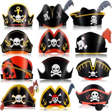 Imagem de Acessórios para festas piratas Funtery Pirate Hat Kids 48 unidades