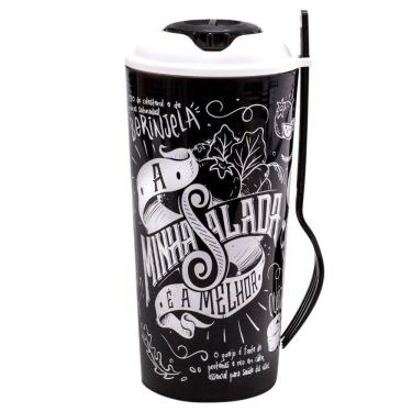 Imagem de Copo para Salada e Frutas com Garfo Minha Salada é a Melhor