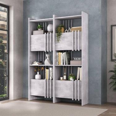 Imagem de Kit 2 Estantes Livreiros para Escritório e Home Office Arbos Concreto