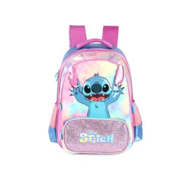 Imagem de Mochila de Costas Infantil Disney Stitch Resistente Pelúcia - Luxcel, 