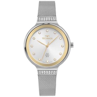Imagem de Relógio Technos Feminino Ref:Gl32ba/1k Safira Mesh Prateado