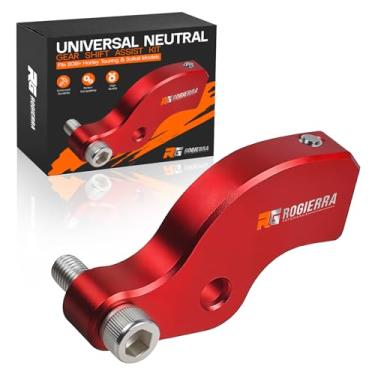 Imagem de Rogierra Kit Universal Shift Neutral Gear Assist para Harley Touring/Softail 2018+ - Suporte de alumínio durável, 20% mais fácil de mudar, localizador neutro suave (vermelho)