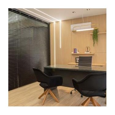 Imagem de Persianas horizontais de alumínio preto de 25 mm – tratamentos de janela modernos para janelas residenciais e comerciais. (DIREITA,0,99L x 1,20A)