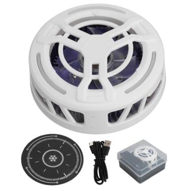 Imagem de Pilipane Cooler magnético para tablet iOS para Steam Deck radiador universal com luzes coloridas exibição de temperatura para jogos móveis transmissão ao vivo (branco)