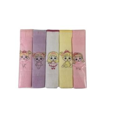 Imagem de Kit Fralda de Pano Bordada Menino e Menina Tecidos Duplo,com 5 Unidade