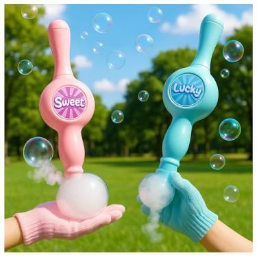 Imagem de Máquina de Bolhas Fumacinha Recarregável USB com Luvas Antiestouro – Diversão Infantil Brinquedo de Bolhas e Fumaça Infantil Automática (Rosa)