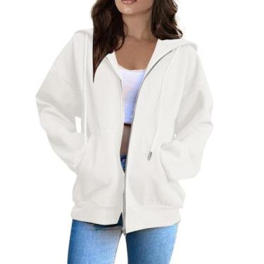 Imagem de Moletom feminino COTECRAM Amazon Compras Plus Size XXL branco